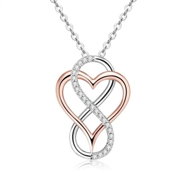 Infinity Heart Moissanite Necklace -Menorah Jewelry Accra - Ghana